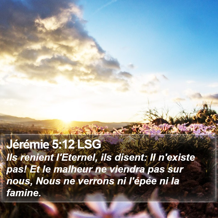 Jérémie 5:12 LSG Bible Study