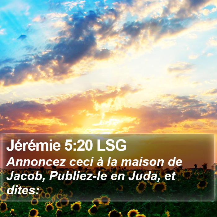 Jérémie 5:20 LSG Bible Study