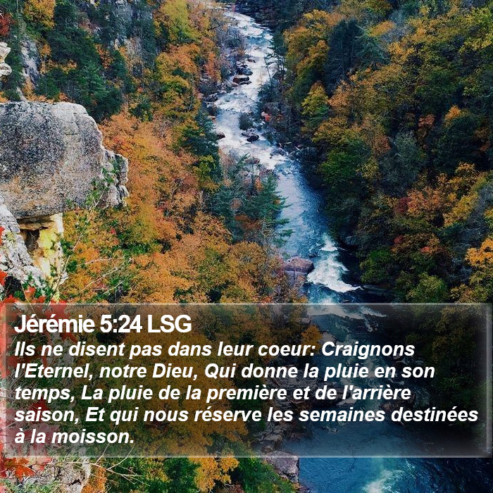 Jérémie 5:24 LSG Bible Study