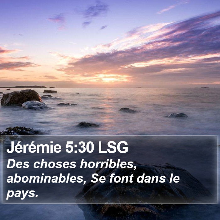 Jérémie 5:30 LSG Bible Study