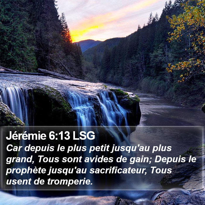 Jérémie 6:13 LSG Bible Study