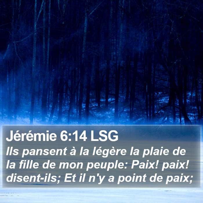 Jérémie 6:14 LSG Bible Study
