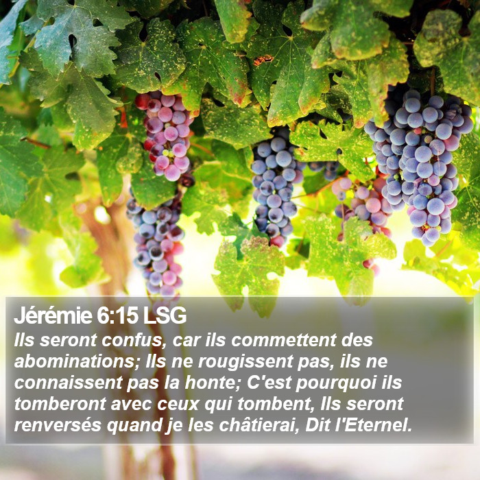 Jérémie 6:15 LSG Bible Study