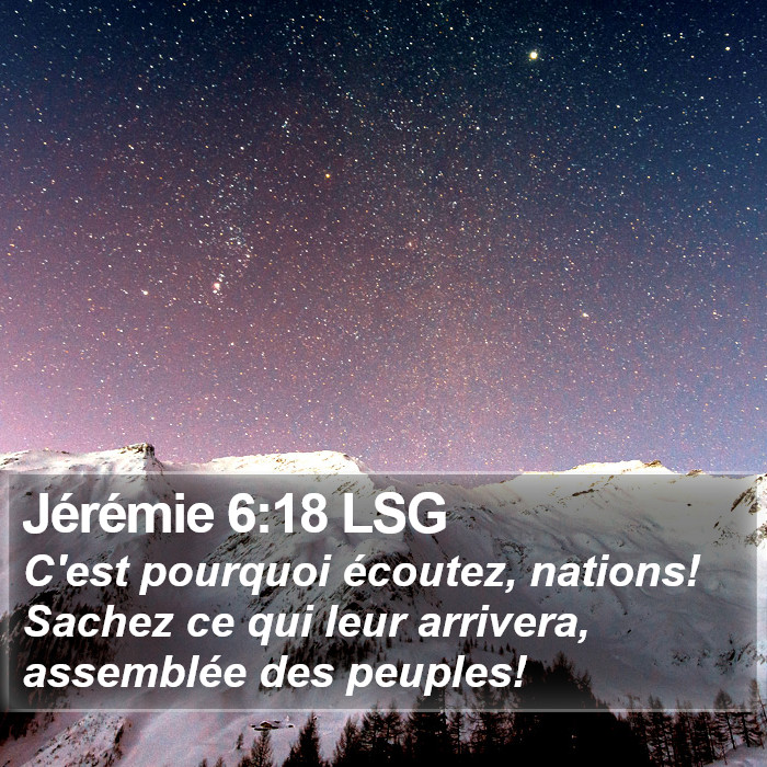 Jérémie 6:18 LSG Bible Study