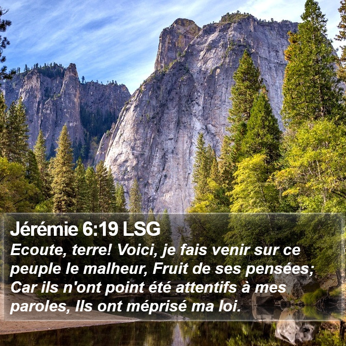 Jérémie 6:19 LSG Bible Study