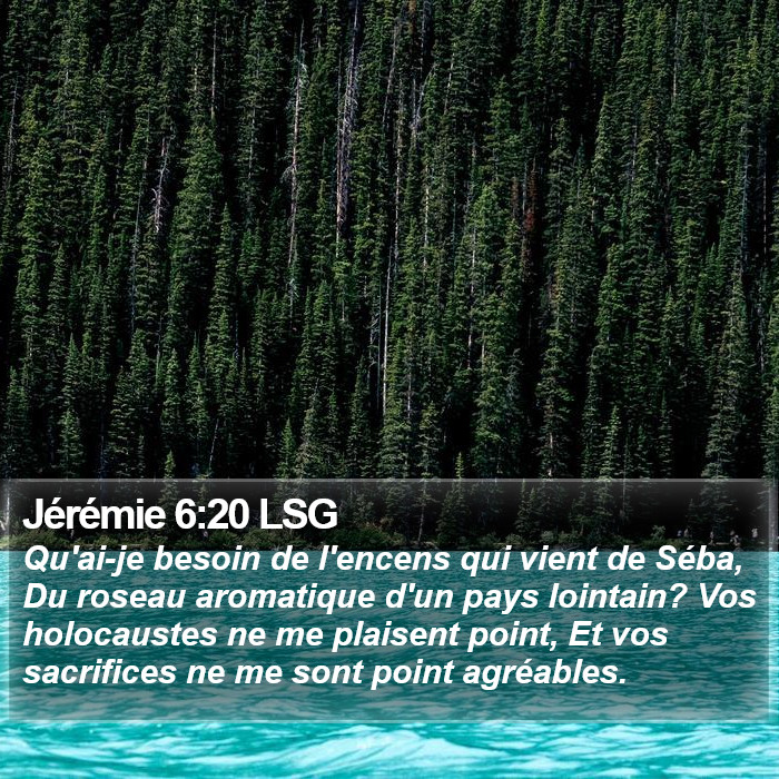 Jérémie 6:20 LSG Bible Study