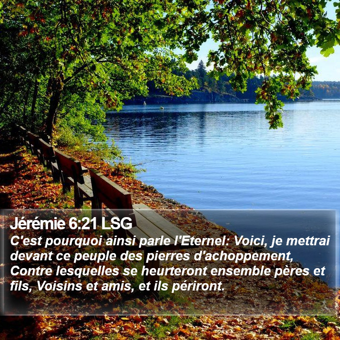 Jérémie 6:21 LSG Bible Study