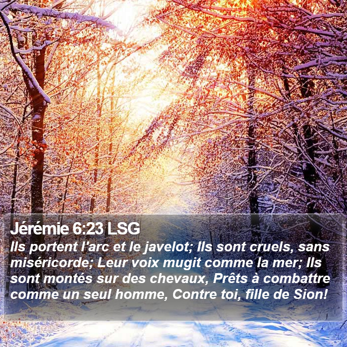 Jérémie 6:23 LSG Bible Study