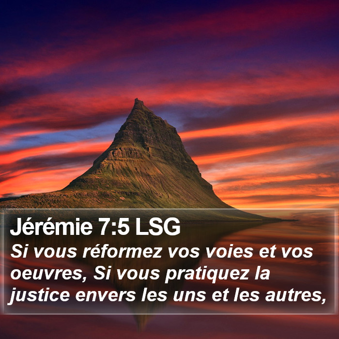 Jérémie 7:5 LSG Bible Study