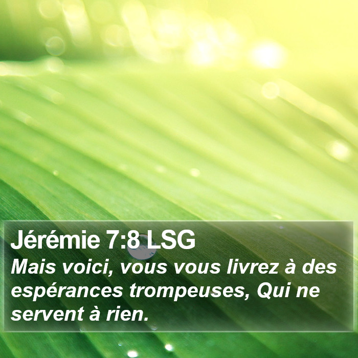 Jérémie 7:8 LSG Bible Study