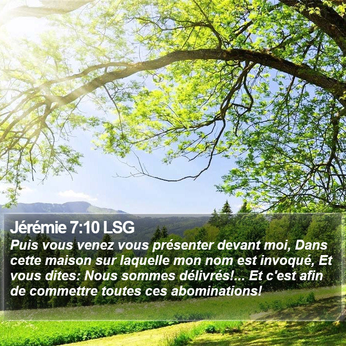 Jérémie 7:10 LSG Bible Study
