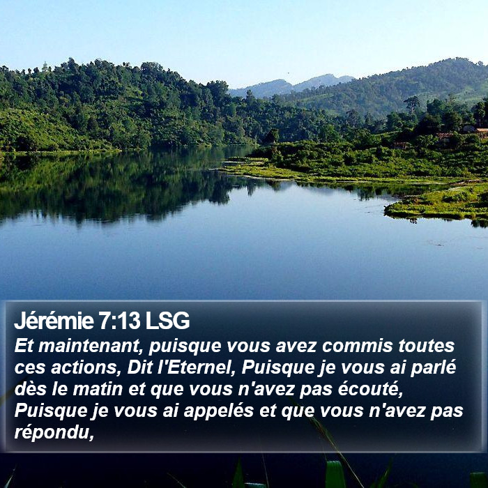 Jérémie 7:13 LSG Bible Study