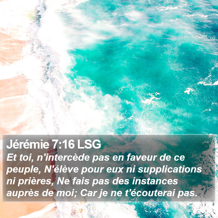 Jérémie 7:16 LSG Bible Study