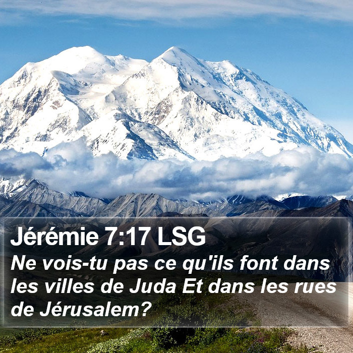 Jérémie 7:17 LSG Bible Study