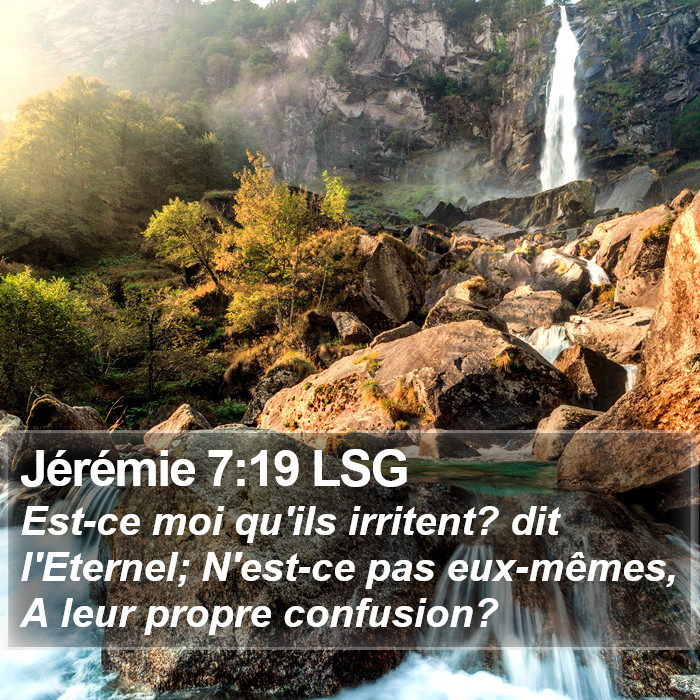 Jérémie 7:19 LSG Bible Study