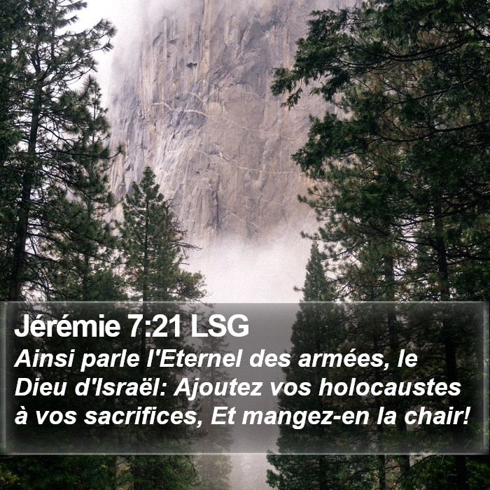 Jérémie 7:21 LSG Bible Study