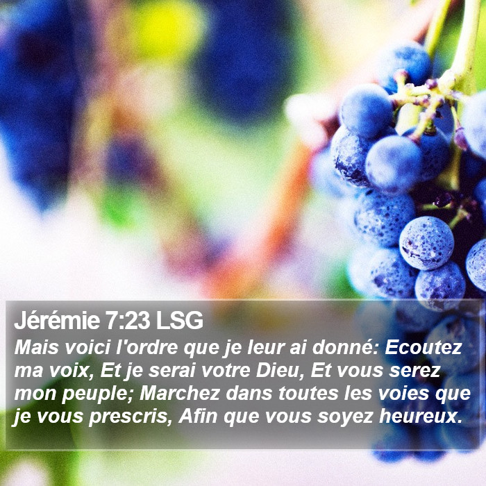 Jérémie 7:23 LSG Bible Study