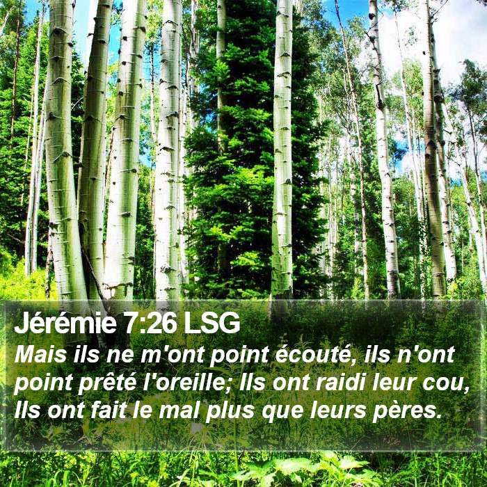 Jérémie 7:26 LSG Bible Study