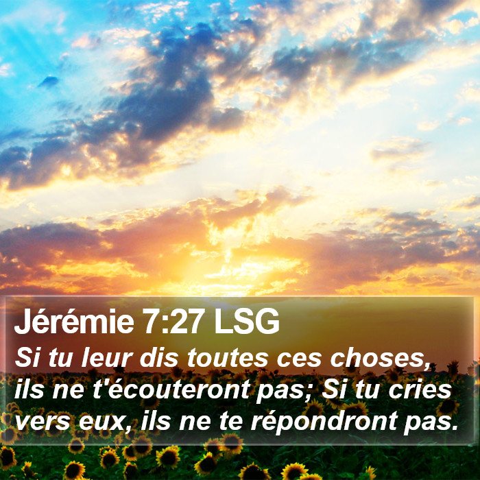 Jérémie 7:27 LSG Bible Study