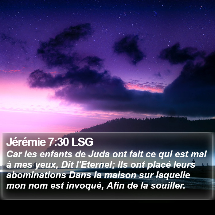 Jérémie 7:30 LSG Bible Study