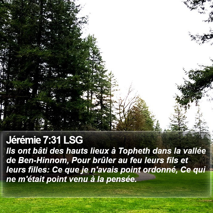 Jérémie 7:31 LSG Bible Study