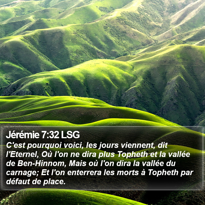 Jérémie 7:32 LSG Bible Study