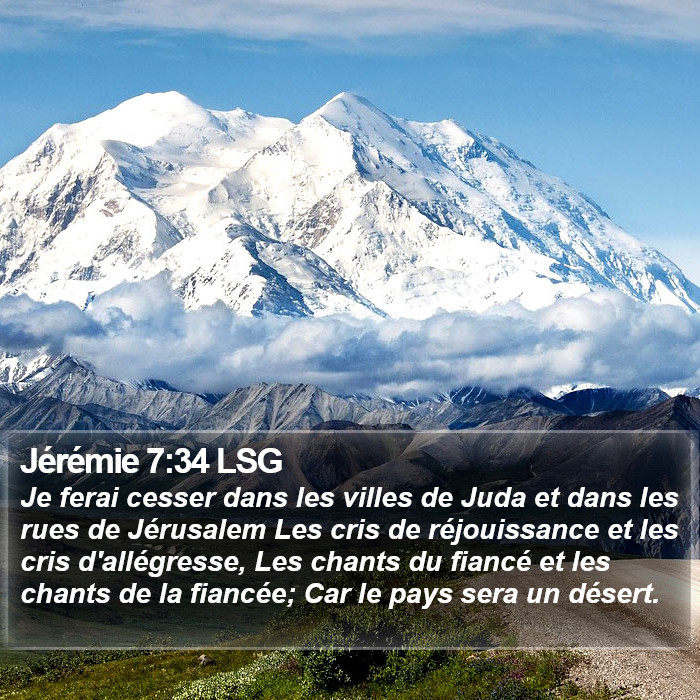 Jérémie 7:34 LSG Bible Study