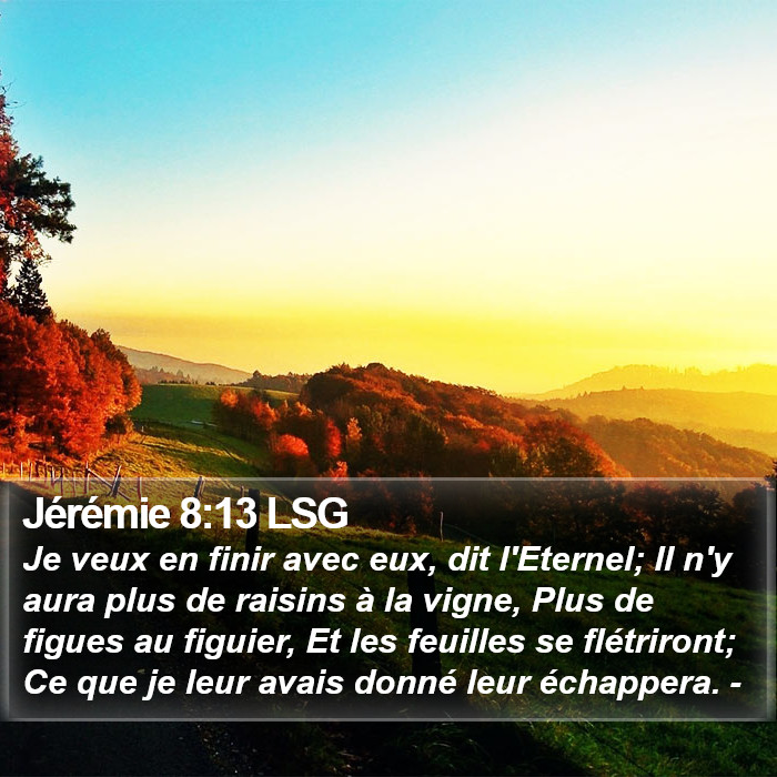 Jérémie 8:13 LSG Bible Study