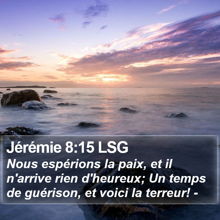 Jérémie 8:15 LSG Bible Study