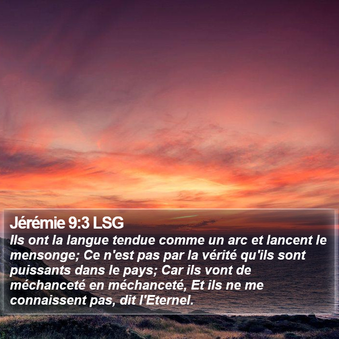 Jérémie 9:3 LSG Bible Study