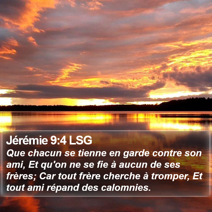 Jérémie 9:4 LSG Bible Study