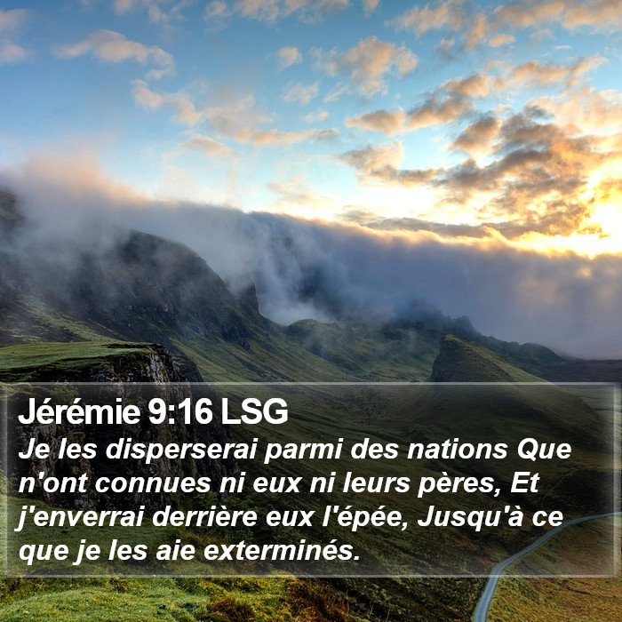 Jérémie 9:16 LSG Bible Study