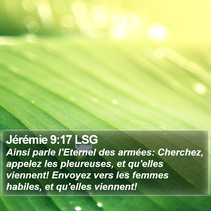 Jérémie 9:17 LSG Bible Study
