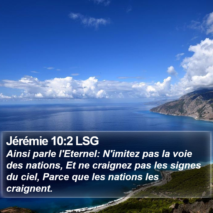 Jérémie 10:2 LSG Bible Study