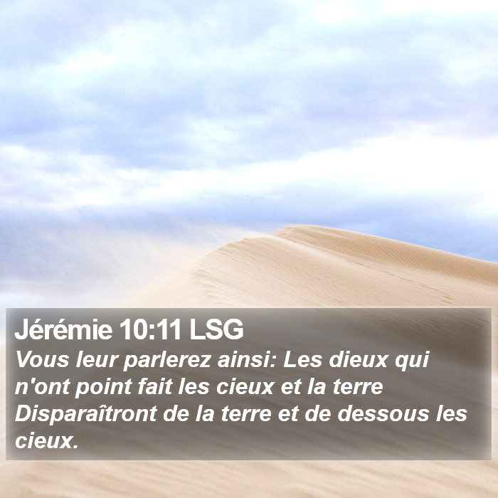 Jérémie 10:11 LSG Bible Study