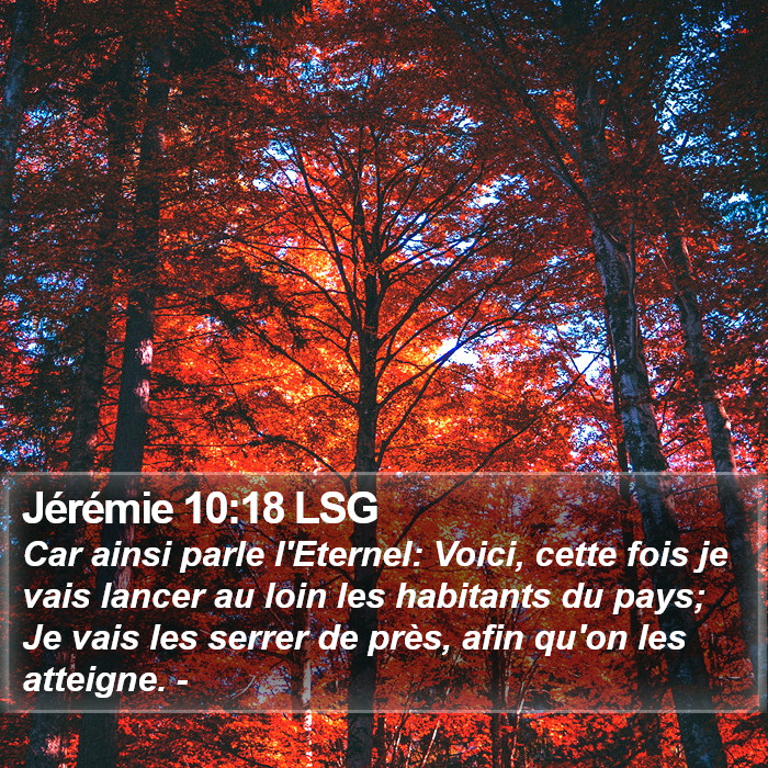 Jérémie 10:18 LSG Bible Study