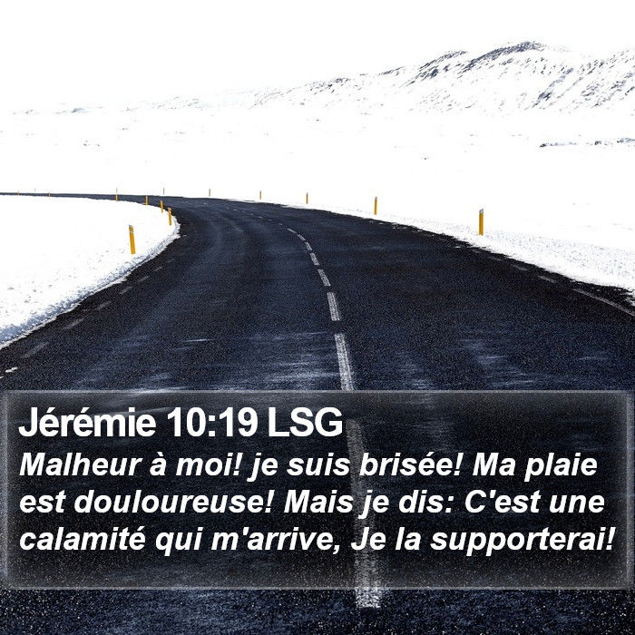 Jérémie 10:19 LSG Bible Study