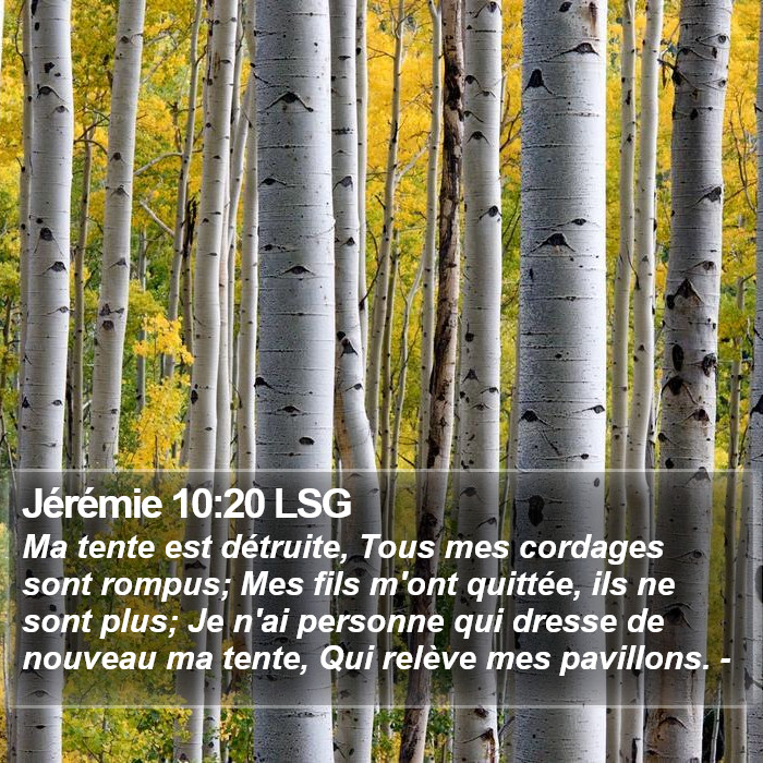 Jérémie 10:20 LSG Bible Study