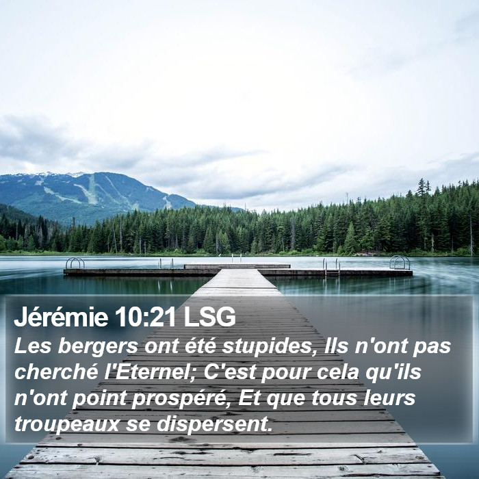 Jérémie 10:21 LSG Bible Study