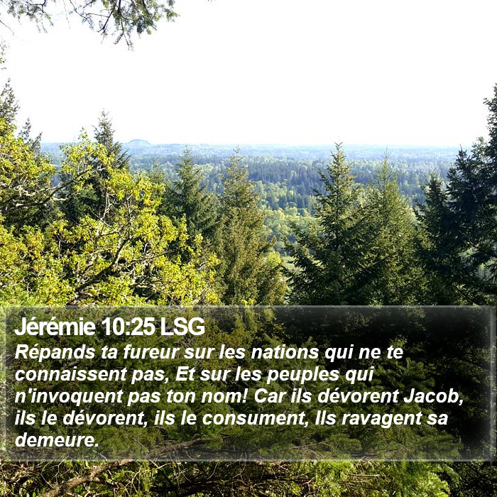 Jérémie 10:25 LSG Bible Study
