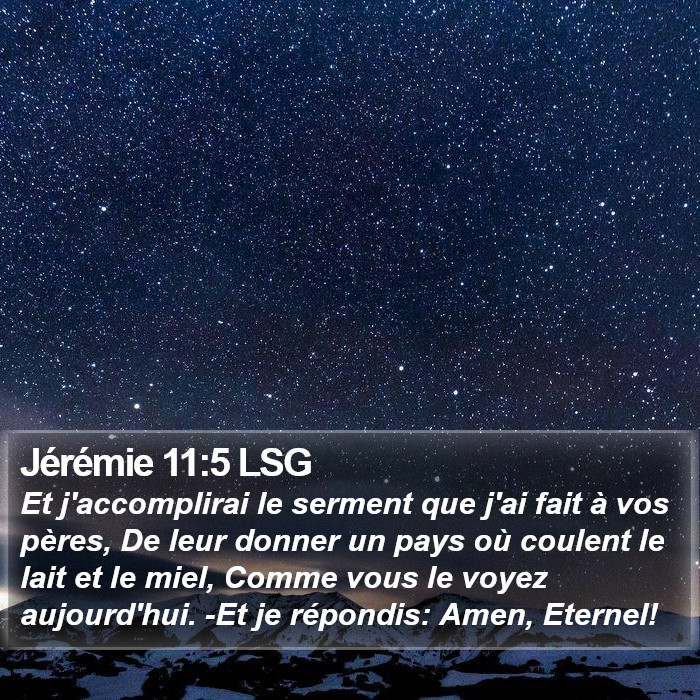 Jérémie 11:5 LSG Bible Study