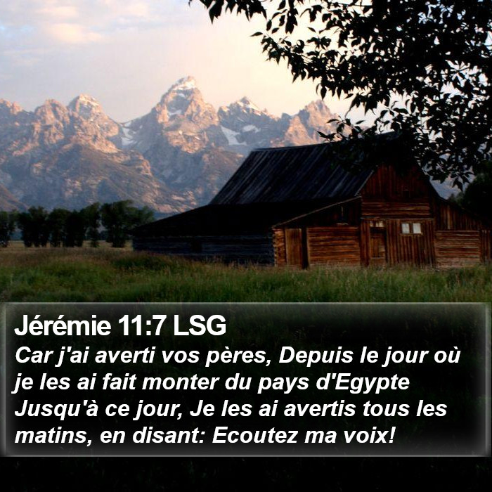 Jérémie 11:7 LSG Bible Study