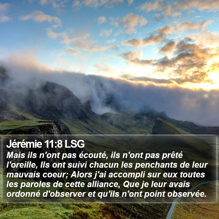 Jérémie 11:8 LSG Bible Study