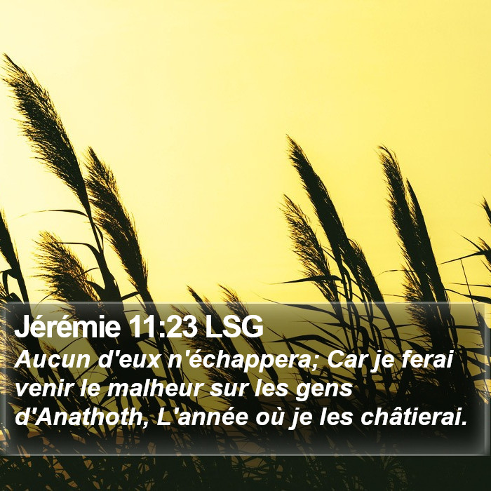 Jérémie 11:23 LSG Bible Study