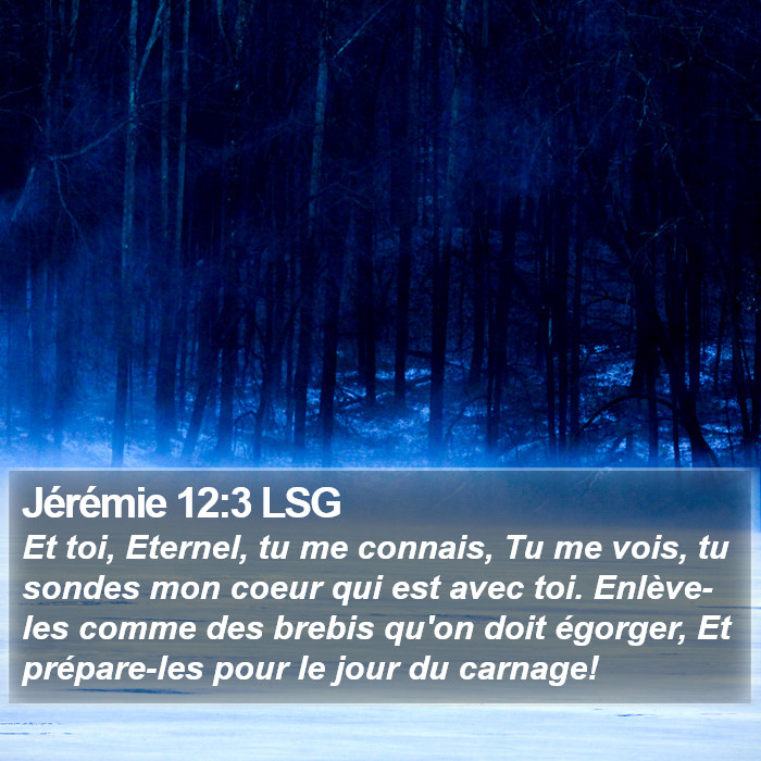 Jérémie 12:3 LSG Bible Study
