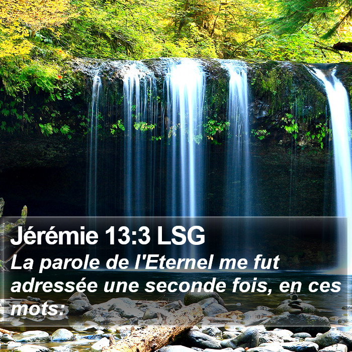 Jérémie 13:3 LSG Bible Study