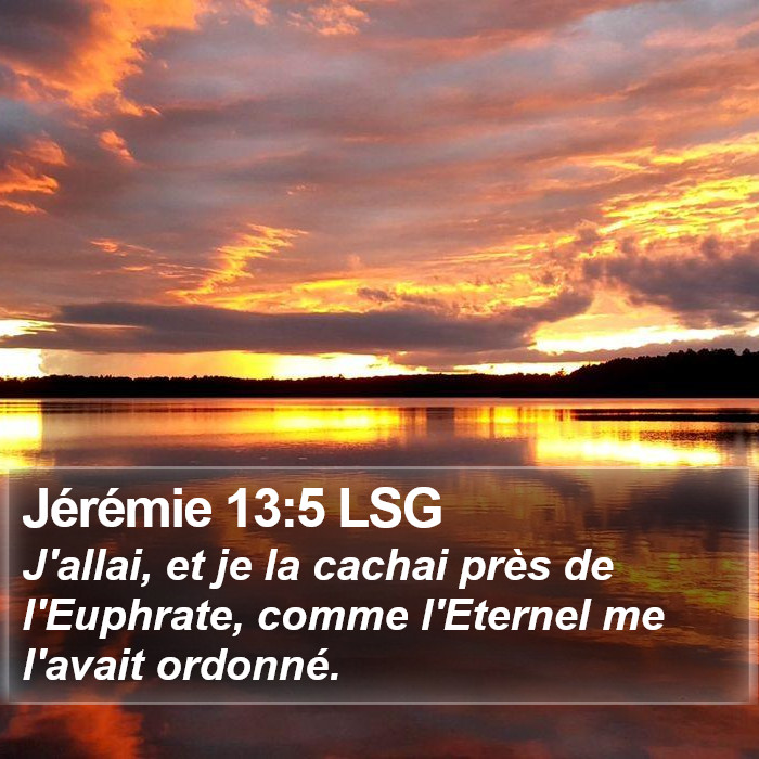 Jérémie 13:5 LSG Bible Study