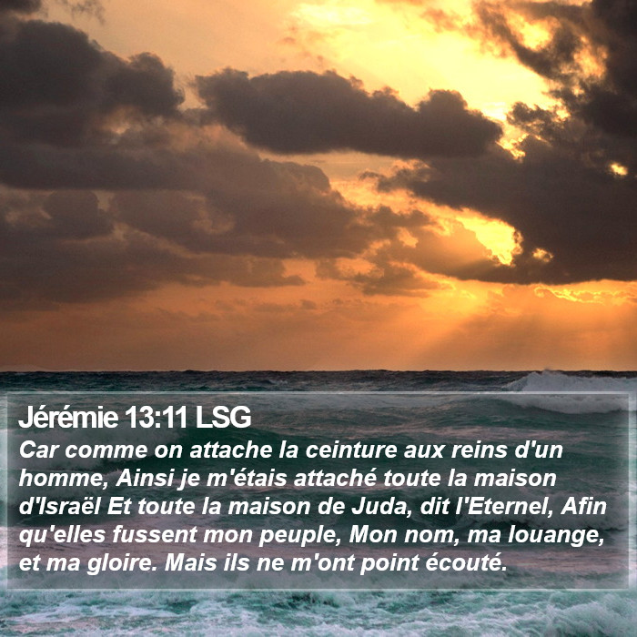 Jérémie 13:11 LSG Bible Study