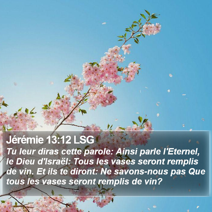 Jérémie 13:12 LSG Bible Study