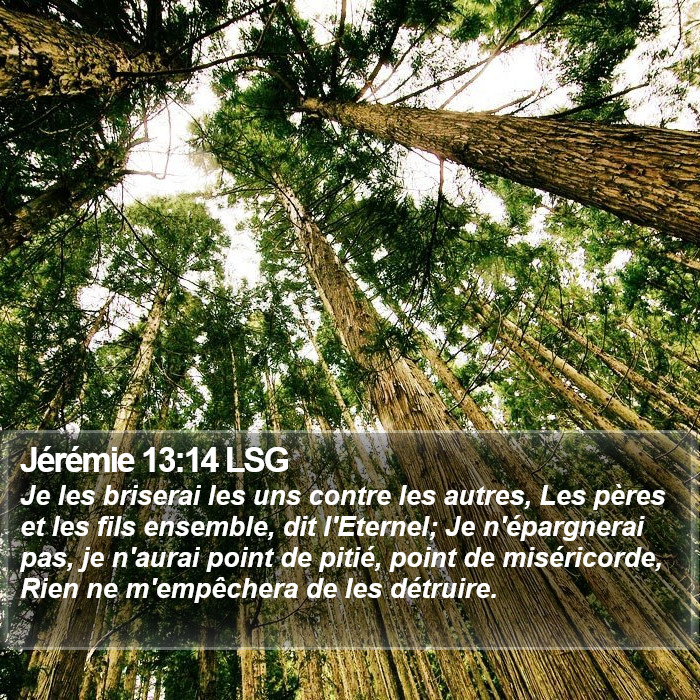 Jérémie 13:14 LSG Bible Study